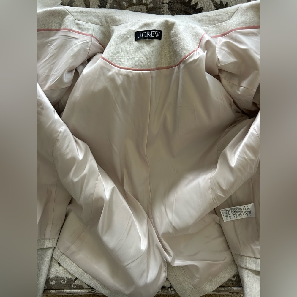 J Crew Alexandra Flax Ivory Linen Blazer - Picture 12 of 14